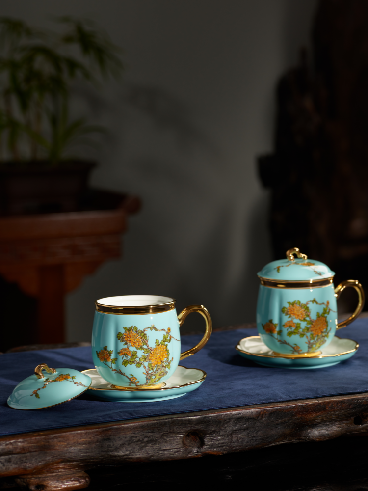 Office cup 4-piece set | West Lake Blue