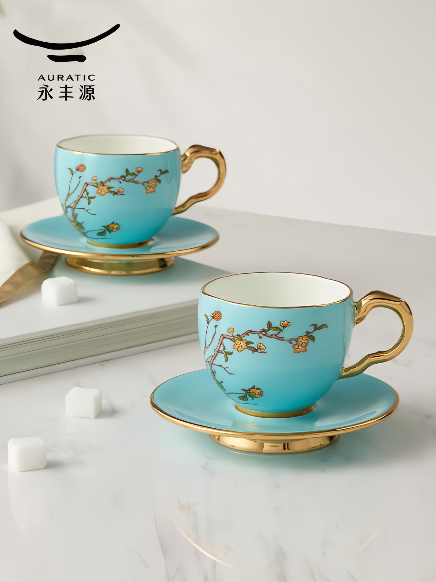 Coffee cup and saucer | West Lake Blue