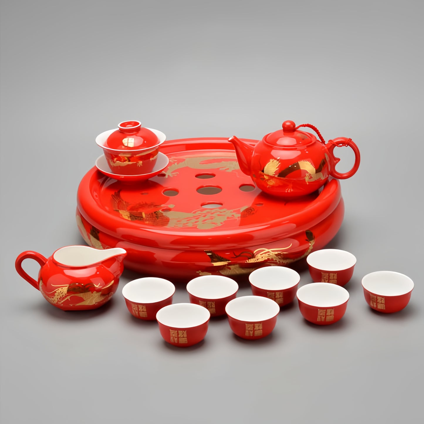 Dragon and Phoenix Tea Set 16 Pieces