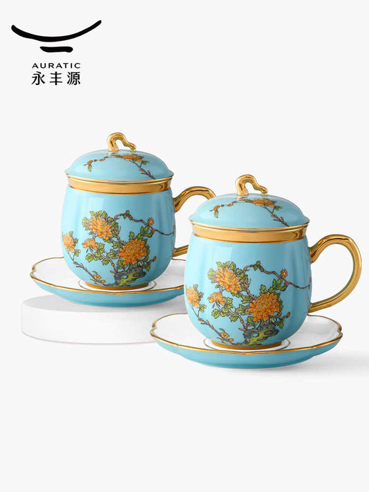 Office cup 4-piece set | West Lake Blue