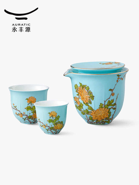 Travel tea set 4 pieces | West Lake Blue