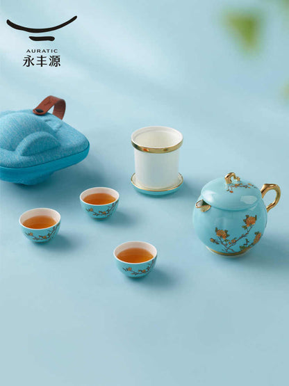 Travel tea set 7 pieces | West Lake Blue