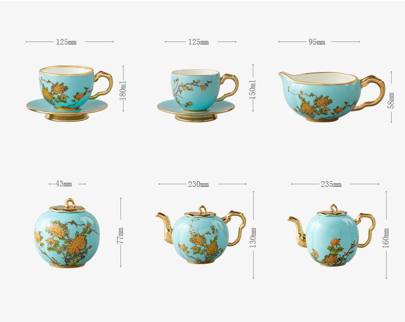 Coffee and tea set 17 | West Lake Blue